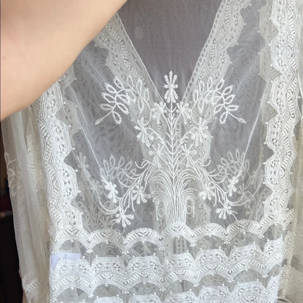 NWOT CHRIS McLAUGHLIN Sheer Lace Cardigan - Picture 5 of 8